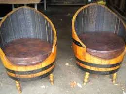 Vintage Pair Of Oak Whiskey Barrel Chairs Barrel Furniture Backyard Furniture Whiskey Barrel