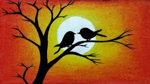 True Love Simple Bird On Tree Drawing How To Draw Scenery Of Sunset With Oil Pastels Step By Step Youtube Drawing Sunset Oil Pastel Drawings Easy Drawing Scenery