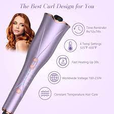 Amazon india has a wide assortment of hair curling irons and other hair styling products like smoothing gels, frizz control sprays, hair shine sprays, curl enhancing sprays, thickening sprays, volume enhancing shampoos, texturizing creams, and much more categories of products online. Buy Nuaer Auto Hair Curler 1 Larger Automatic Curling Iron Wand With Dual Voltage 4 Temp Timer Beach Waves Rotating Barrel Curling Wand Anti Scald Auto Shut Off Fast Heating For Hair Styling Online