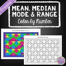 Mean Median Mode And Range Color By Number In This Color By Number Students Solve 20 Problems Finding The Mean Free Math Lessons Free Math Learning Math