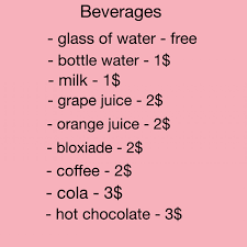 Cute cafes menus bloxburg el comedor decoración. Pink Bloxburg Menu Grape Juice Menu Hot Chocolate