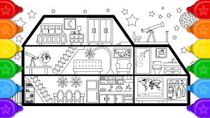 Make a coloring book with universe hubble telescope for one click. Glitter Telescope House Drawing And Coloring For Kids How To Draw A House Coloring Page Youtube