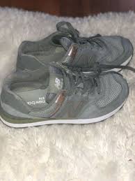 New Balance Women S 574 Sneakers Olive And Rose Gold Color Size 9 Ebay