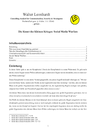Die kunst des krieges online lesen : Pdf Die Kunst Des Kleinen Krieges Social Media Warfare De Leonhardt 2018 Walter Leonhardt Academia Edu