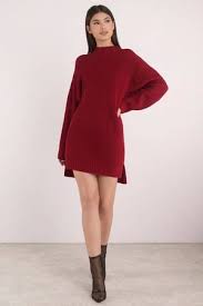 Fashion Solid High Waist Long Sleeve Sweater Dress Just For Comfort Red Sweater Dress Stylishvovo Red Sweater Dress Sweaters For Women Women Sweaters Winter