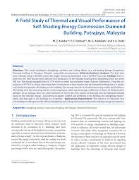 This is a preview of subscription content, log in to check access. Pdf A Field Study Of Thermal And Visual Performance Of Self Shading Energy Commission Diamond Building Putrajaya Malaysia