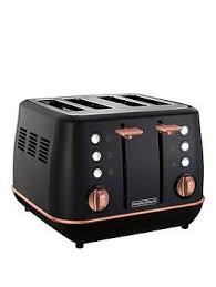 Evoke 4 Slice Toaster Black Rose Gold Rose Gold Kitchen Toaster Morphy Richards