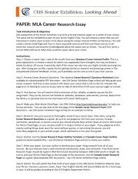 Are used to head the sections of your paper. Paper Mla Career Research Essay