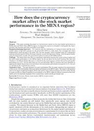 This makes it different from the stock market in that diversification may not protect the asset holder in a crash. Pdf How Does The Cryptocurrency Market Affect The Stock Market Performance In The Mena Region