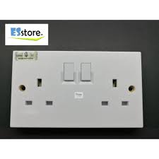 How to connect 3 pin module plug fuse switch male power socket 10a. Ready Stock 13a Ums Double 2 Gang Switch Socket 3 Pin Wall Socket With Sirim Shopee Malaysia