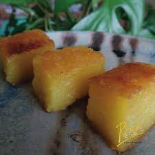 Baked tapioca cake or kuih bingka. Cassava Cake Vegan Gf Rasa Malaysia