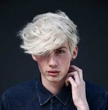 25 Wavy Hairstyles Men White Hair Men Bleached Hair Men Boy With White Hair