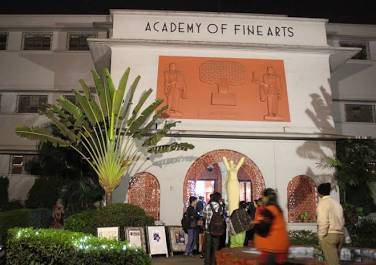 The iconic Academy of Fine Arts facade, AI generated