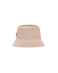 Cameo Beige Nylon Bucket Hat Prada