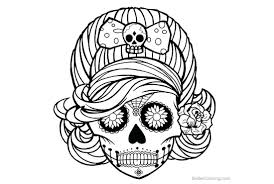 Have you ever heard about a sugar skull coloring pages? Mandala Coloring Female Sugar Skull Coloring Pages Novocom Top