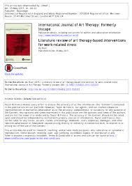 Pdf Literature Review Of Art Therapy Based Interventions For Work Related Stress
