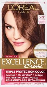 L Oreal Paris Excellence Creme 6rb Light Reddish Brown 1 Kit Hair Color Hair Color Light Brown Grey Hair Coverage