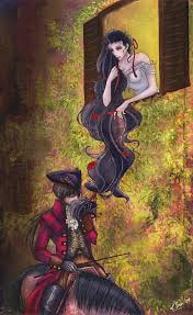 Portrait Of A Woman With A Man At A Casement Analysis He Rose Upright In The Stirrups He Scarce Could Reach Her Hand But She Loosened Her Hair I The Casement His Face Literature Art Romantic Art Fairytale Art