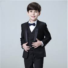 Kids 5 Peace Set Boys Black Wedding Suit Kids Dress Boys Boys Wedding Suits Boys Suits