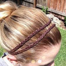 Brown Leather Braid Headband Boho Headband Leather Etsy Boho Headband Braided Headband Leather Headbands