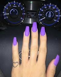 It is made on cute pink and silver color nail polish combination, and makes for perfect wear ! Purple Acrylic Nails