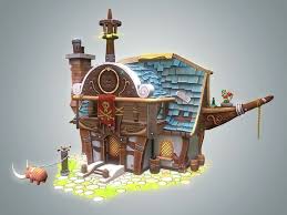 Stylized Pirate House 3d Model House 3d Model Hand Painted Textures Pirates