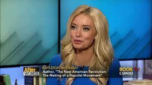 The image includes a photo of kayleigh mcenany surrounded by photos of jacqueline kennedy, john f. After Words With Kayleigh Mcenany C Span Org