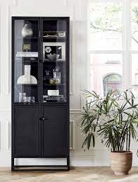 Casement Black Tall Cabinet In 2021 Living Room Display Cabinet Dining Room Cabinet Black Living Room