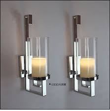 Modern Pillar Candle Sconce Chrome Finish Class Wall Lamp E14 Socket Light Candle Wall Sconces Candle Holder Wall Sconce Candle Sconces