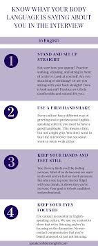 4 Surprising Tips For A Successful Job Interview In English Writing Words Learn English Words Body Language