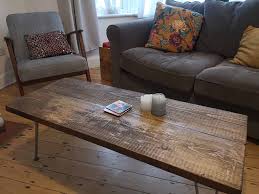 Having plank top, bulbous legs supports. Coffee Side Tables Project Reclaim