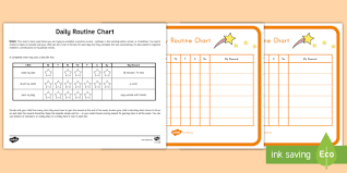 Daily Routine Chart And Information Adult Guidance