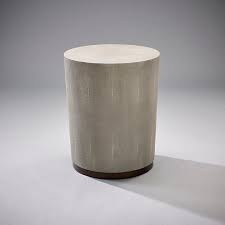 Faux shagreen side tables, a pair, with a slung reading rack, 48cm x 31cm x 61cm. Stock Largo Side Table Chalk Shagreen Robert Langford London