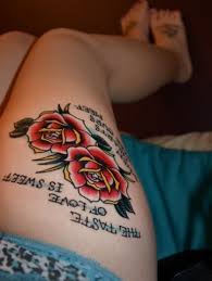 This tattoo displays thin chains on the rose, which represent strong bonds of the marriage. Tatto Wallpapers Tattoo Designs For Upper Thigh