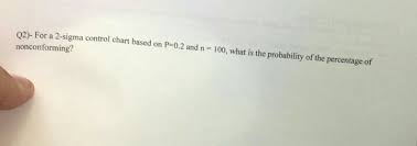 Solved Q2 For A 2 Sigma Control Chart Based On P 0 2 An