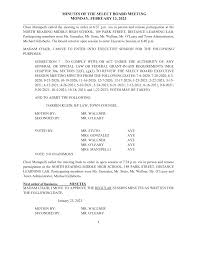 MINUTES OF THE SELECT BOARD MEETING MONDAY, FEBRUARY 13, 2023