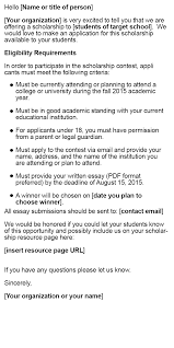 Sample student scholarship announcement letter. How To Create And Run An Effective Scholarship Outreach Campaign Moz