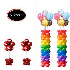 Buy ديكوجي 2 مجموعه بالون لتقف علي العمود قاعده الوقوف الطابق والقطب 6 قدم الارتفاع مع حلقات بالون 20pcs طقم البالون برج الديكور لحفلات حفل زفاف عيد ميلاد Online In Bahrain B0816bwpvt