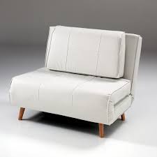 Roger divano letto in ecopelle color bianco assoluto. Poltrona Letto White In Ecopelle Con Cuscino