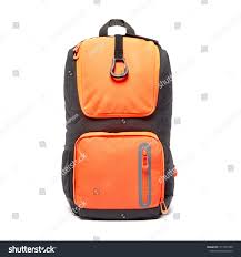 Download Black And Orange Canvas Backpack Isolated On White Front View Of Unisex School Bag With Shoulder Straps And Haul Lo Mens Travel Bag Unisex Bag Canvas Backpack