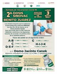 El director de birmex indicó que con este embarque el total de vacunas entregadas por sinovac a méxico es de 14 millones. Ayto Benito Juarez On Twitter Importante El H Ayuntamiento De Benito Juarez Hace Un Atento Llamado A Los Adultos Mayores Que Recibieron La Primera Aplicacion De La Vacuna Sinovac Para Que El