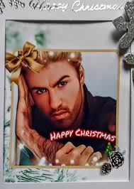 George Michael Kartka świąteczna, ręcznie robiona z wiszącym obrazkiem.  Prezenty George'a Michaela, Dekoracje George'a Michaela, George Michael  Boże Narodzenie