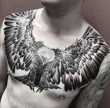 Black And White Eagle Chest Tattoo Flying Eagle Chest Tattoo Cool Chest Tattoos Chest Tattoo Men Tattoos For Guys