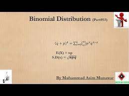 Binomial Distribution Mean Variance Standard Deviation Urdu Hindi Facts Of Stats Binomial Distribution Standard Deviation Distribution