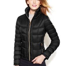 Black And Gold Jacket Womens Black Michael Kors Coat Down Puffer Coat Coats For Women Puffer Coat