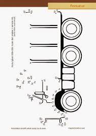 Gambar mewarnai mobil untuk anak paud dan tk. Lembar Bermain Sambil Belajar Untuk Paud Menghubungkan Angka Sambil Mewarnai Truk Education Math Worksheets