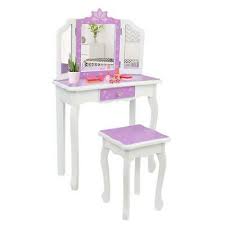 Ideal for embalming and as a dressing table. Vanity Set For Girl Kids Gift Vanity Play Dressing Table Dresser Foldable Mirror Yellow Dots Furniture Home Kitchen Rayvoltbike Com