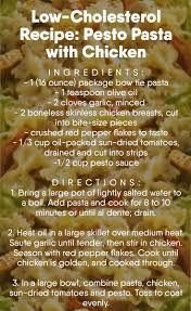 Low Cholesterol Recipe Pesto Pasta With Chicken Low Cholesterol Recipes Heart Healthy Recipes Cholesterol Pesto Chicken Pasta