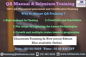 Qa Manual Selenium Training In 2020 Classroom Training Job Placement Software Testing