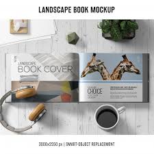 Which is the best psd for a landscape book? Free Psd Lanscape Book Mockup